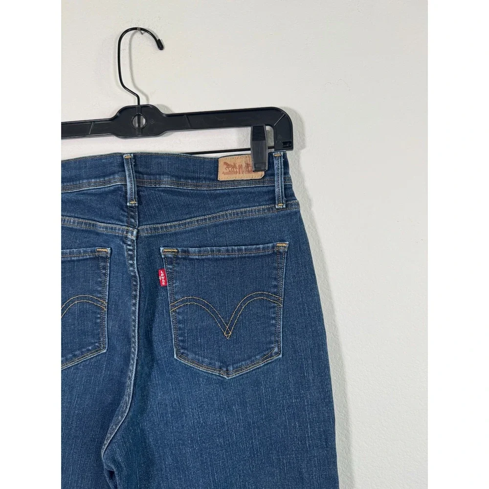 Levi's 512 Perfectly Slimming Bootcut Jeans Women 8M 29x32 Blue Denim Cotton‎